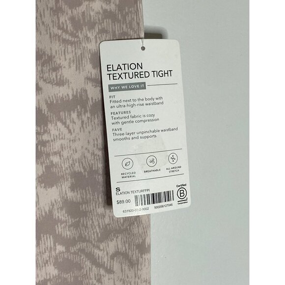NWT Athleta Elation Textured Tight Leggings Frosted Floral Pink-sz Small - Picture 7 of 8